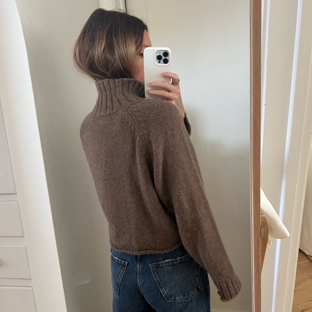Ozma Of California Eugene Turtleneck Sweater, Bark - Picture 2 of 2